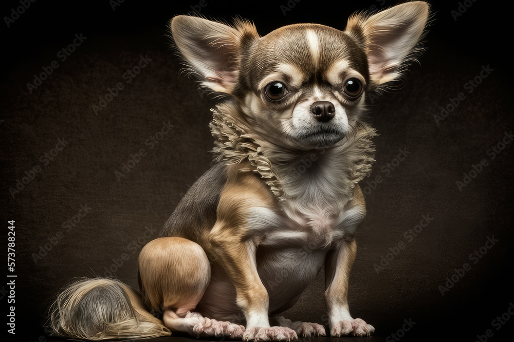 Full Bodied Chihuahua Portrait. Created by Generative AI