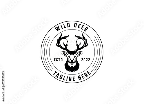deer hunter logo type, template, and vector