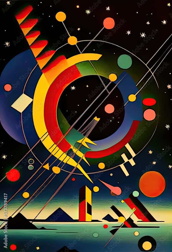 Obraz premium Abstract art stories. You can make up that story about a sci-fi city or whatever you want. Perfect for wallpaper, background, posters, prints or video. This is a generative picture.