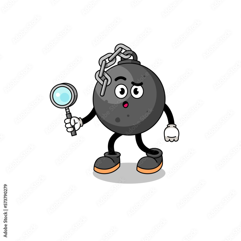 Mascot of wrecking ball searching Mascot of wrecking ball searching