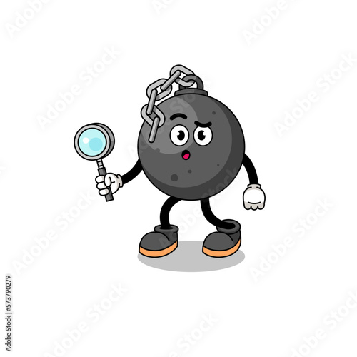 Mascot of wrecking ball searching