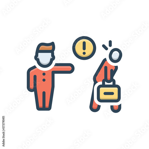 Color illustration icon for termination