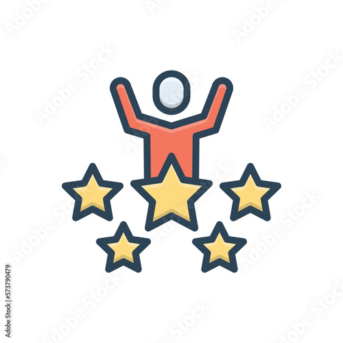 Color illustration icon for excellent
