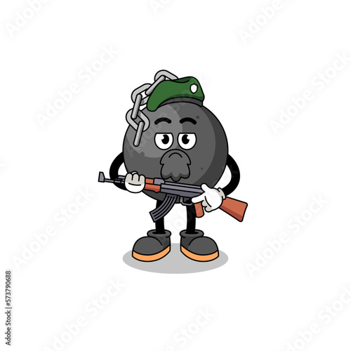 Character cartoon of wrecking ball as a special force