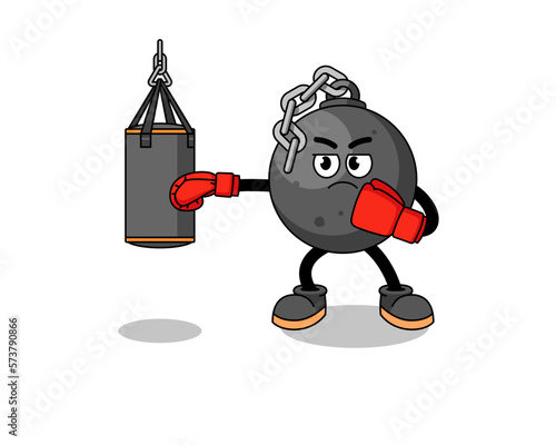 Illustration of wrecking ball boxer
