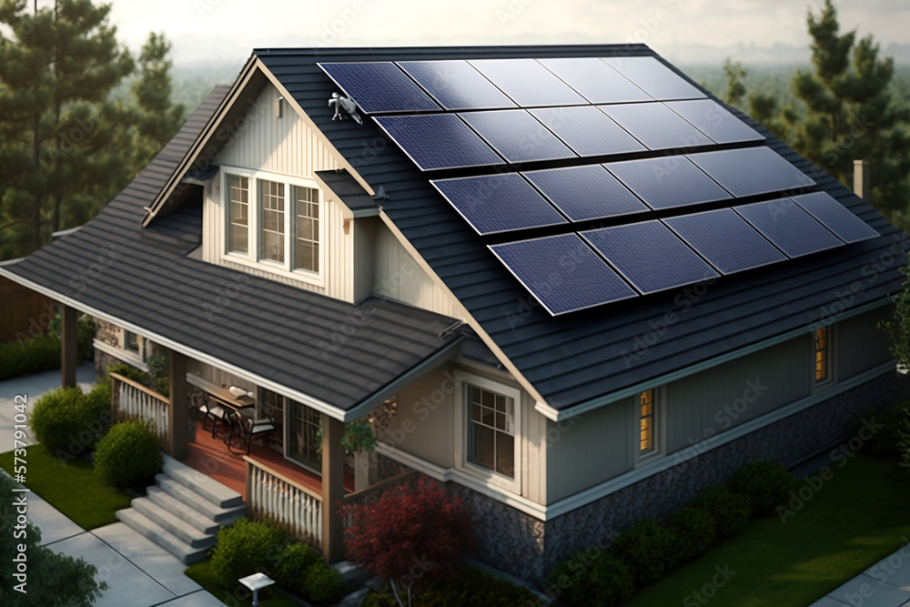 Solar house roof generative art Solar house roof generative art