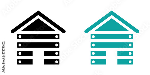 Chalet vector icons set