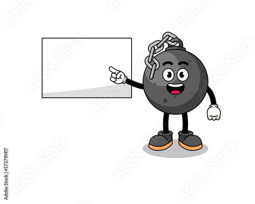 wrecking ball illustration doing a presentation