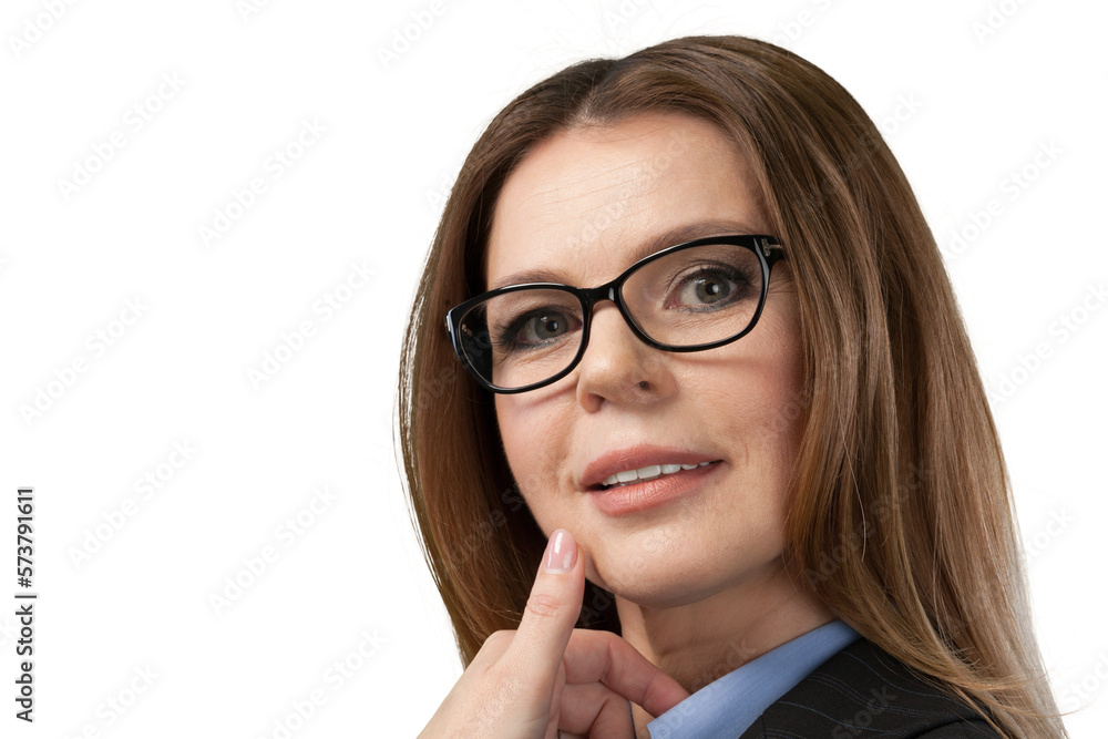 Businesswoman With Glasses Close-up - Isolated Businesswoman With Glasses Close-up - Isolated