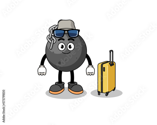 wrecking ball mascot doing vacation