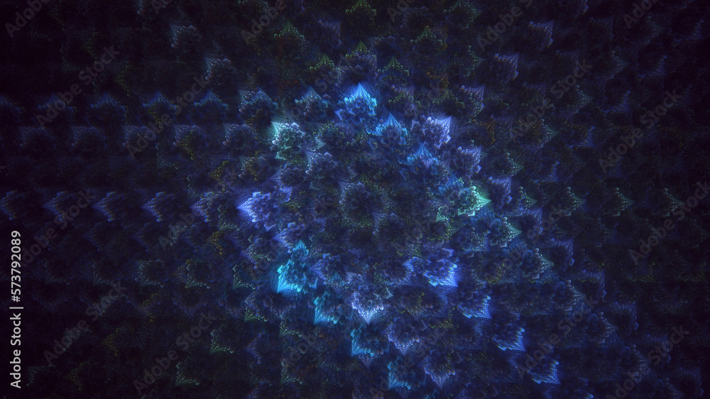 3D rendering abstract blue fractal light background 3D rendering abstract blue fractal light background