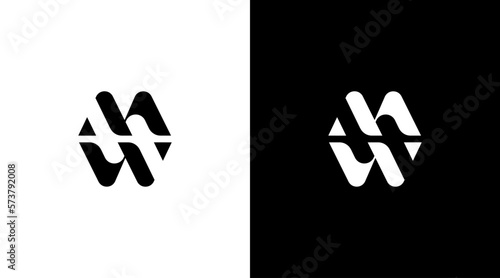 Letter mw logo vector initial monogram black and white icon style Design template