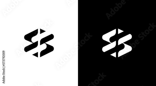 Wallpaper Mural Letter ss logo vector initial monogram black and white icon style Design template Torontodigital.ca