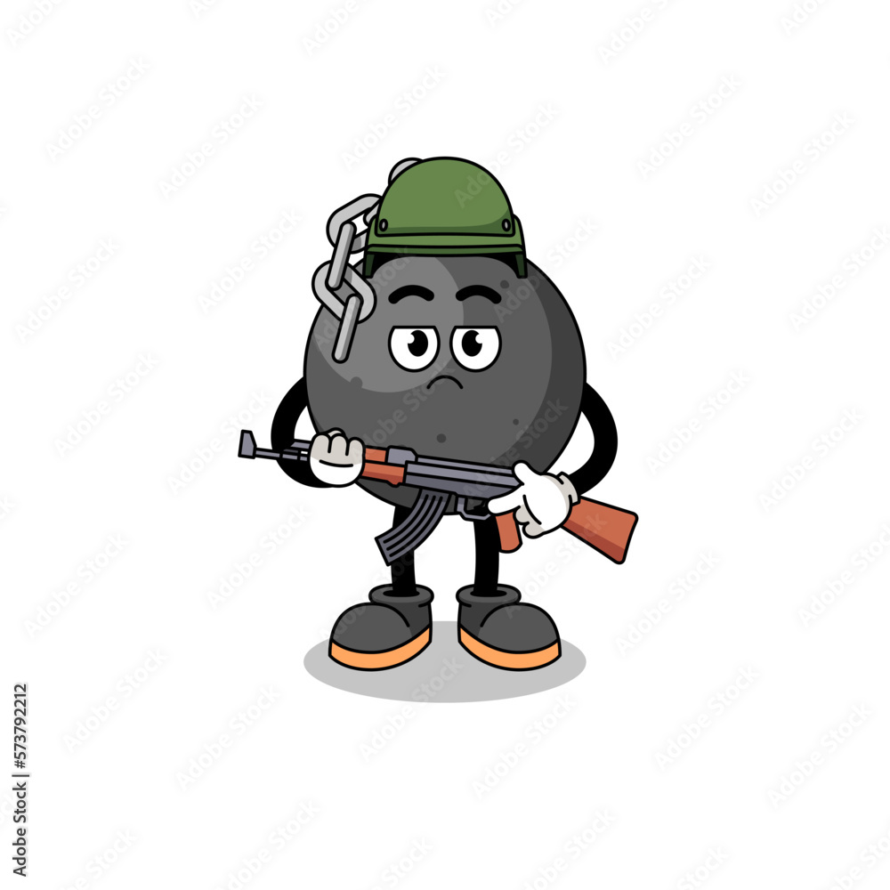 Cartoon of wrecking ball soldier