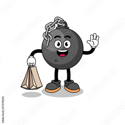 Cartoon of wrecking ball shopping