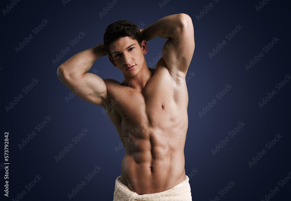 Fototapeta premium Handsome muscular sporty man model