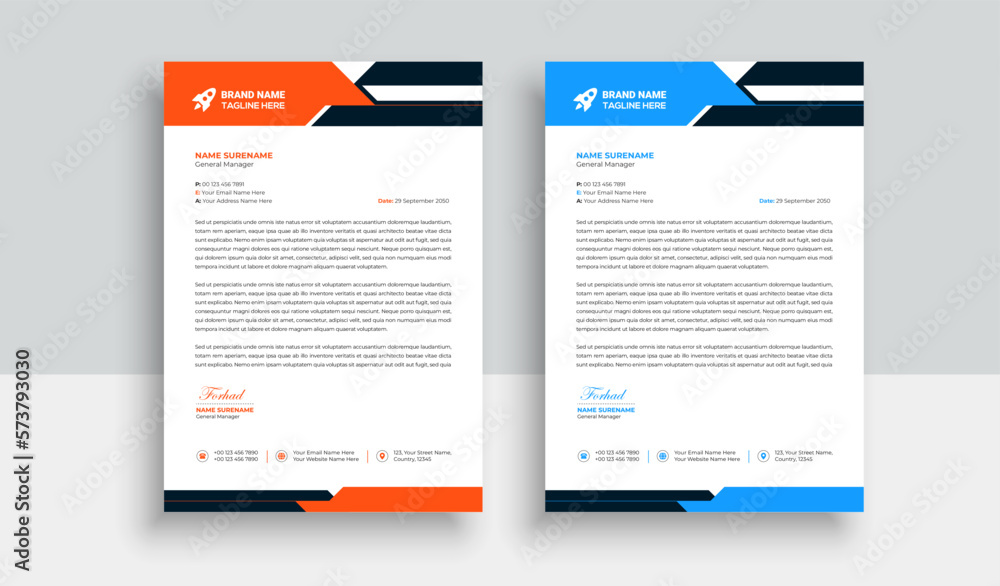 Abstract Letterhead Design Modern Business Letterhead Design Template Abstract Letterhead Design Modern Business Letterhead Design Template