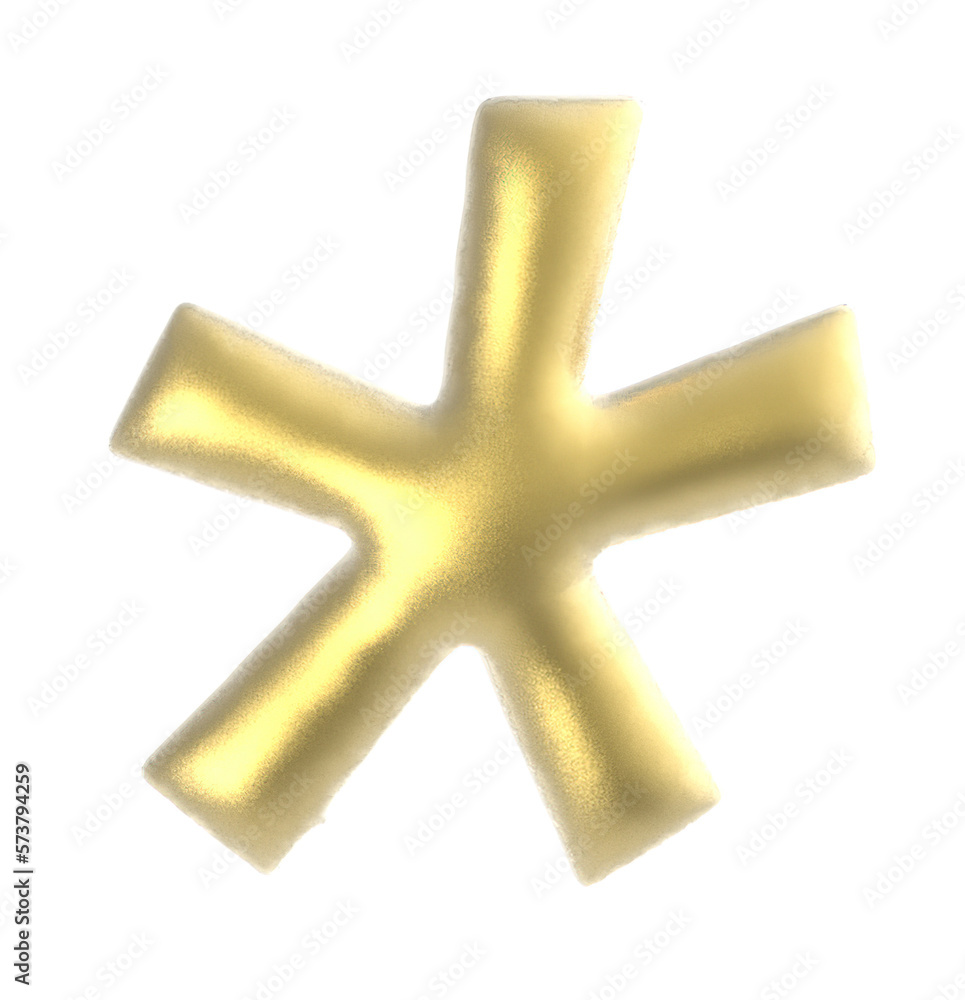 asterik symbol golden edge sliced text isolated - 3d rendering asterik symbol golden edge sliced text isolated - 3d rendering