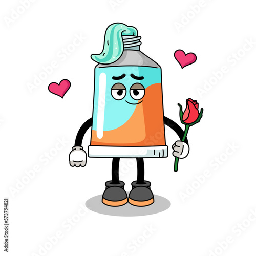 toothpaste mascot falling in love