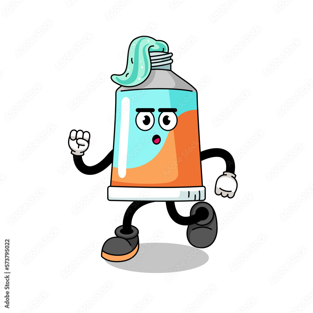 running toothpaste mascot illustration running toothpaste mascot illustration