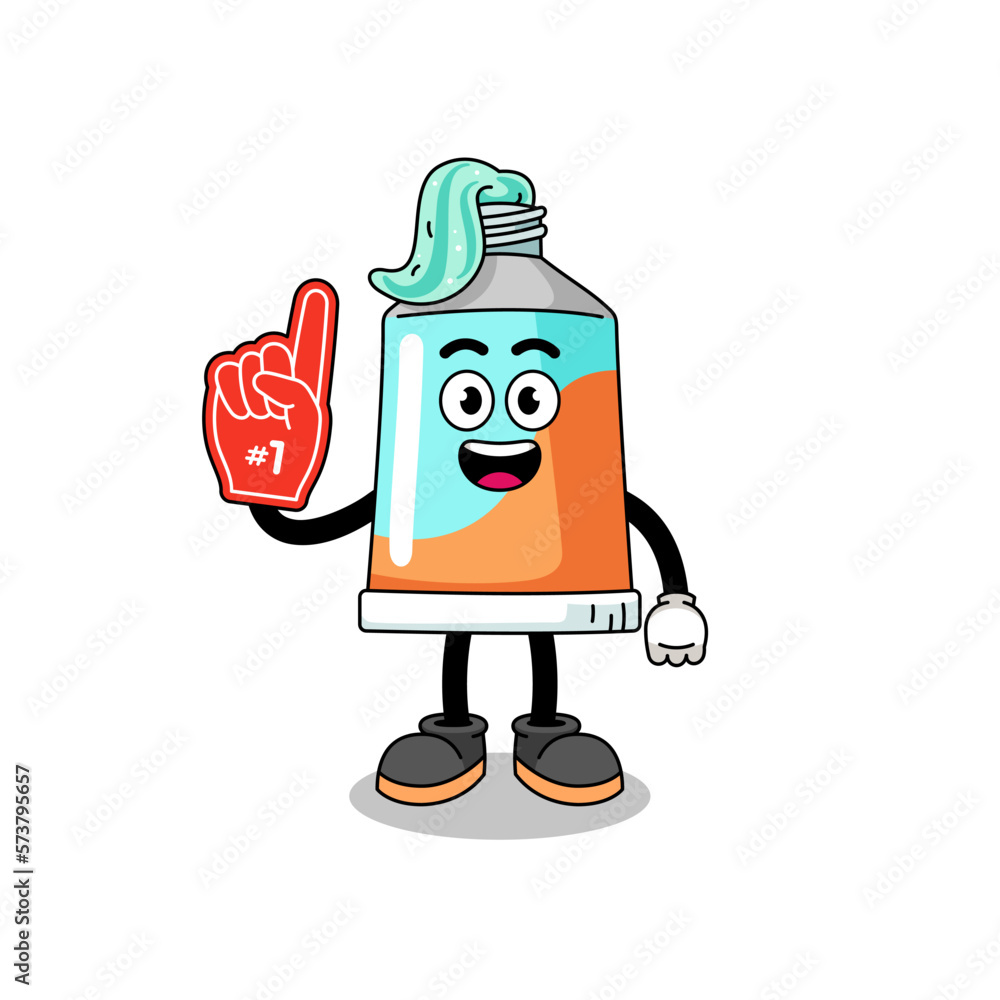 Cartoon mascot of toothpaste number 1 fans Cartoon mascot of toothpaste number 1 fans