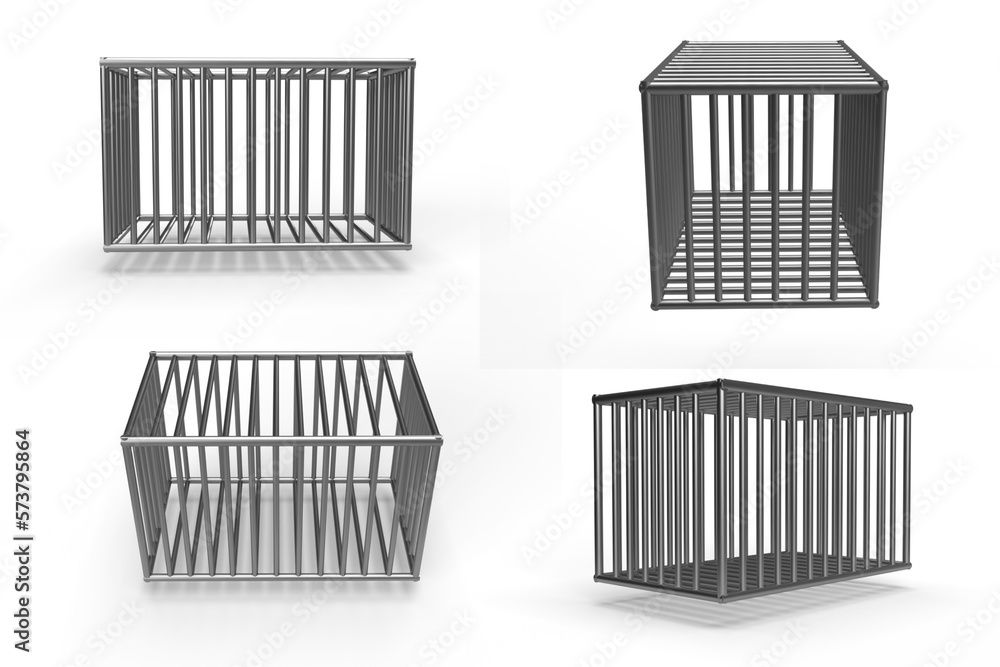 3D Realistic Prison bars isolated on white. Steel cage.
3D Realistic Prison bars isolated on white. Steel cage.