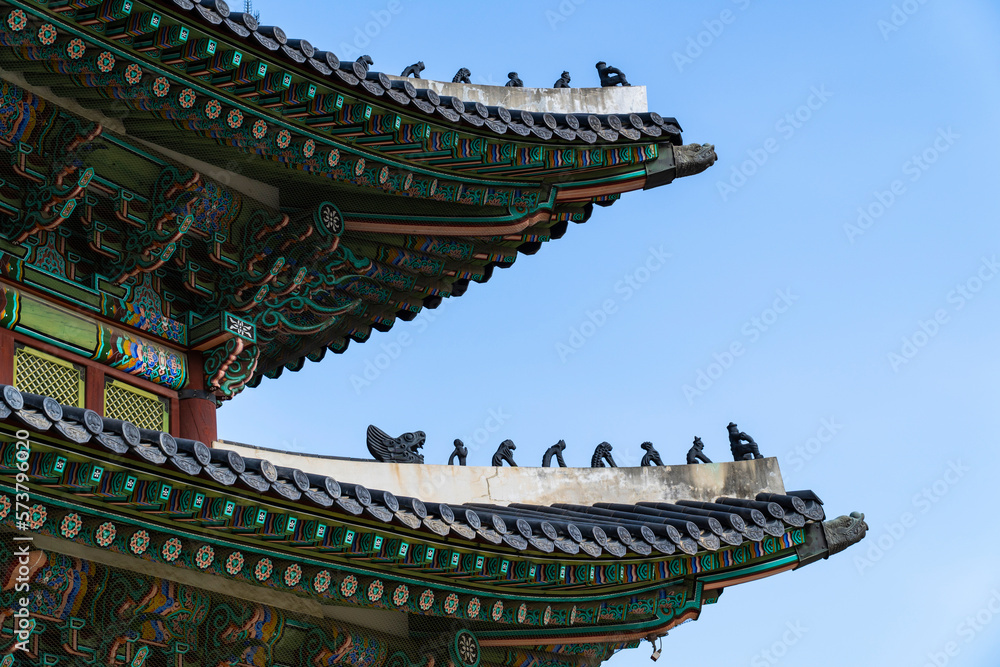 The Roof of Gyeongbok Palace, a traditional Palace in Seoul The Roof of Gyeongbok Palace, a traditional Palace in Seoul
