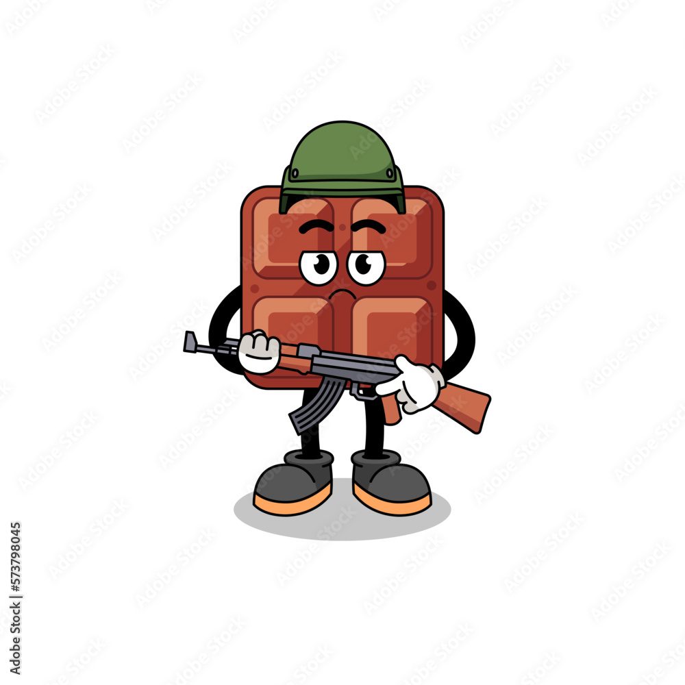 Cartoon of chocolate bar soldier Cartoon of chocolate bar soldier