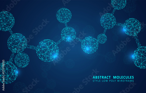 Abstract polygonal wireframe molecules.