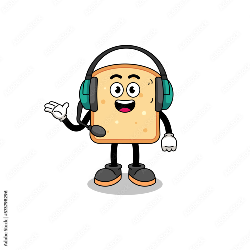 Mascot Illustration of bread as a customer services