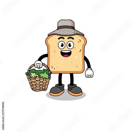 Character Illustration of bread as a herbalist