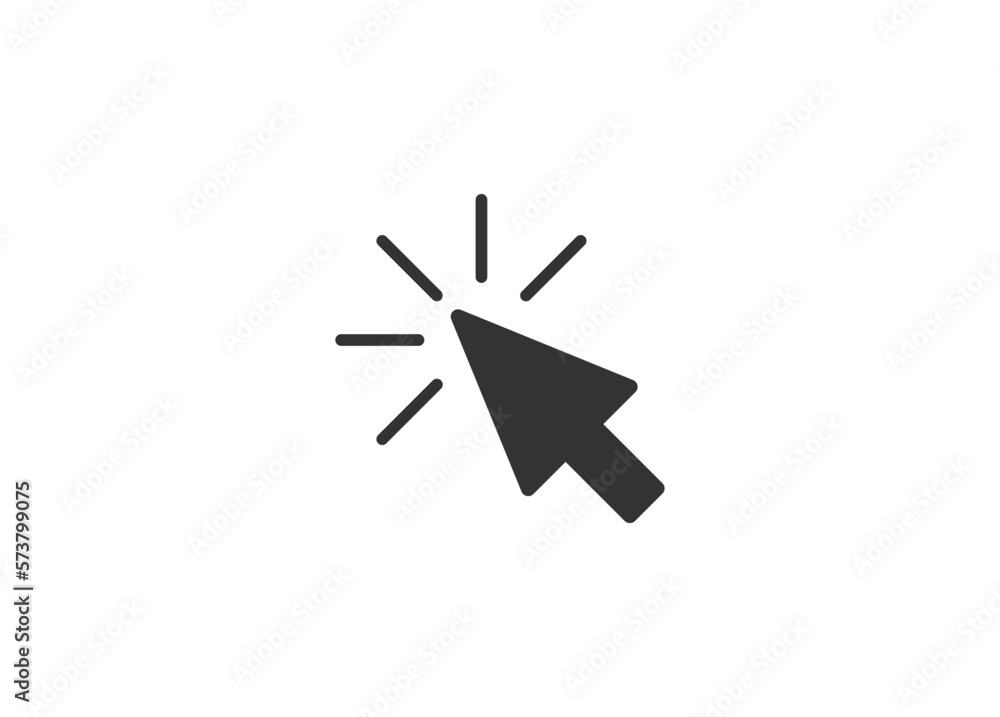 Click icon vector illustration on white background. Click icon vector illustration on white background.