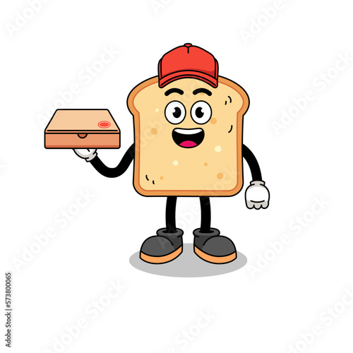 bread illustration as a pizza deliveryman