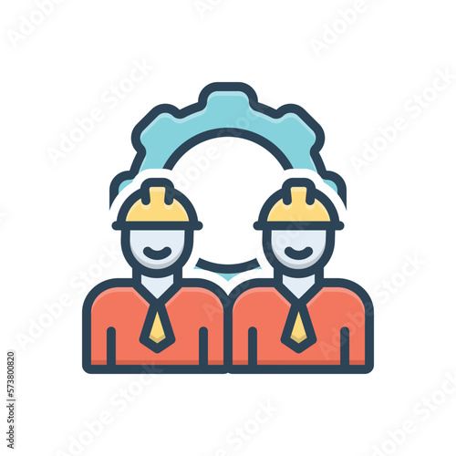 Color illustration icon for workforce