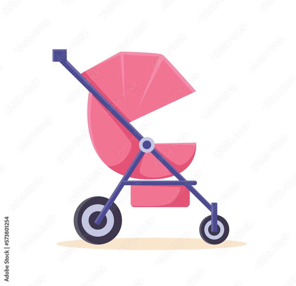 cute pink stroller isolated vector illustration cute pink stroller isolated vector illustration