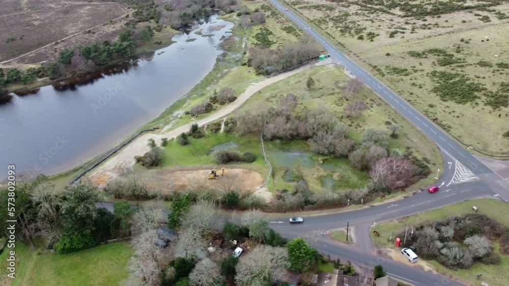 Hatchet Pond car park works clip 1