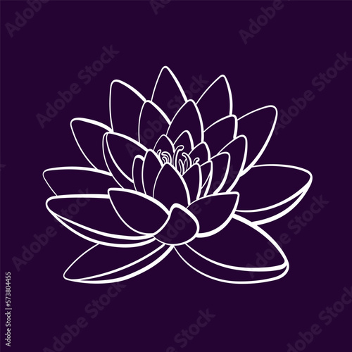 Lotus flower. Vector art line symbol. Water lily