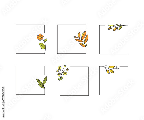 decorative floral frames set illustration