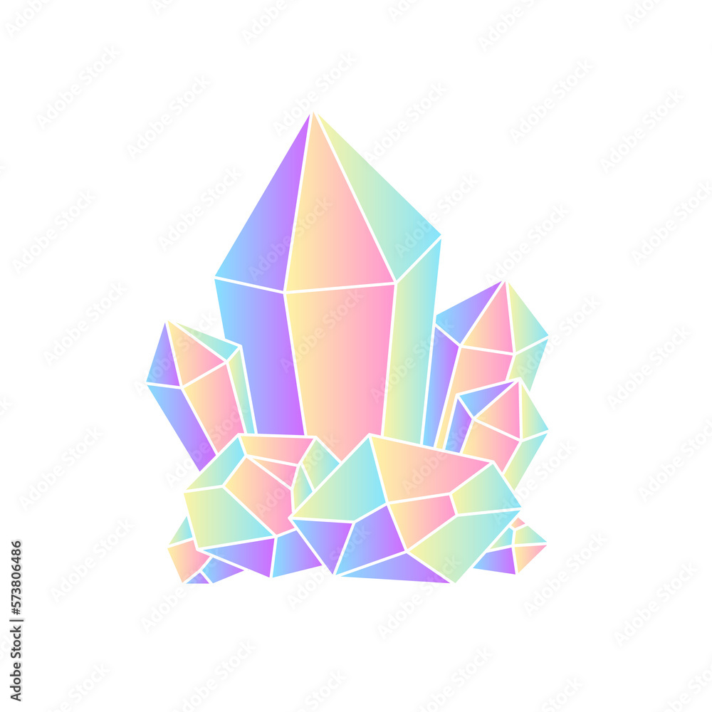 Bright magic crystal. Illustration on transparent background Bright magic crystal. Illustration on transparent background