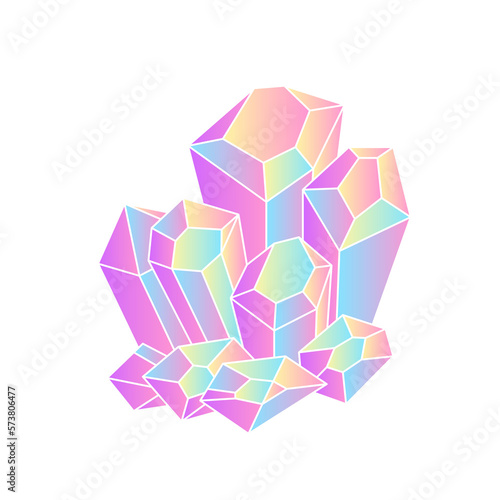 Bright magic crystal. Illustration on transparent background