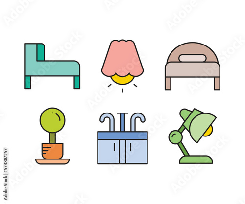 furniture and home appliance icons set