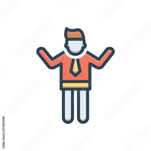 Color illustration icon for yea