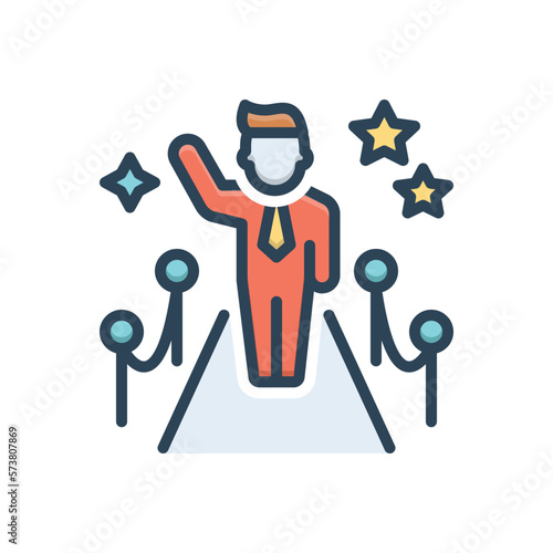 Color illustration icon for celebrity