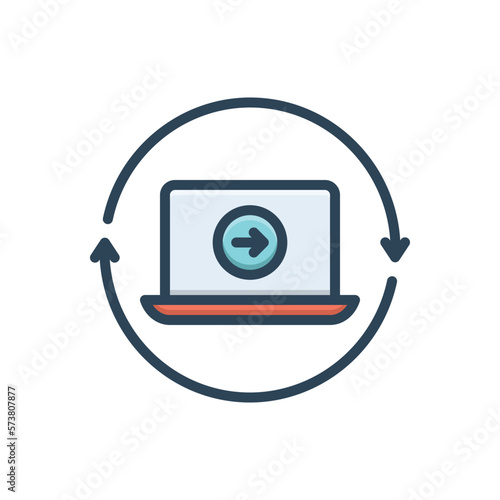 Color illustration icon for continue