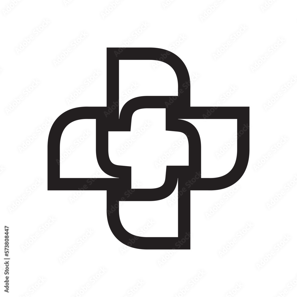line icon medical cross vector illustration on white background. line icon medical cross vector illustration on white background.