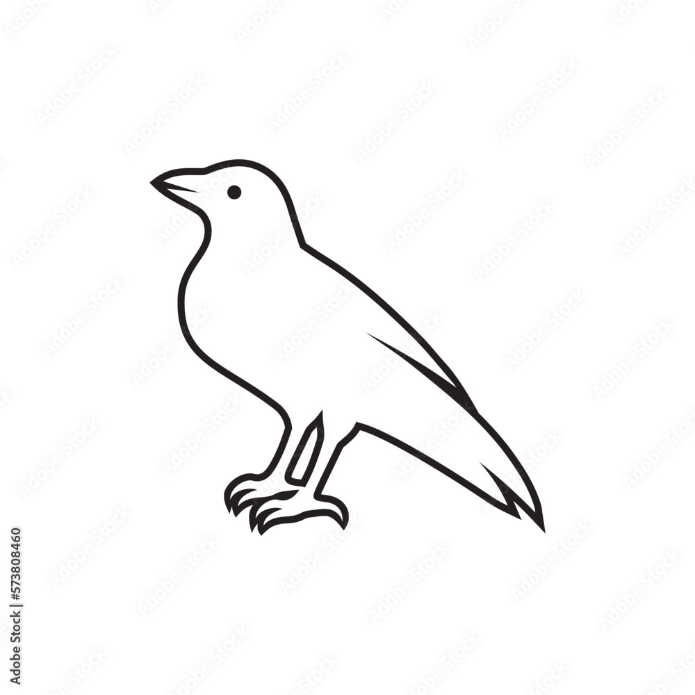 Obraz premium line icon blackbird design vector illustration on white background.
