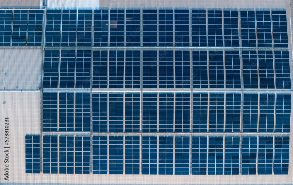 custom made wallpaper toronto digitalSolar photovoltaic rows array of roof mount system Installation. Solar power plant for producing alternative energy for sustainable development. renewable energy, Solar Rooftop