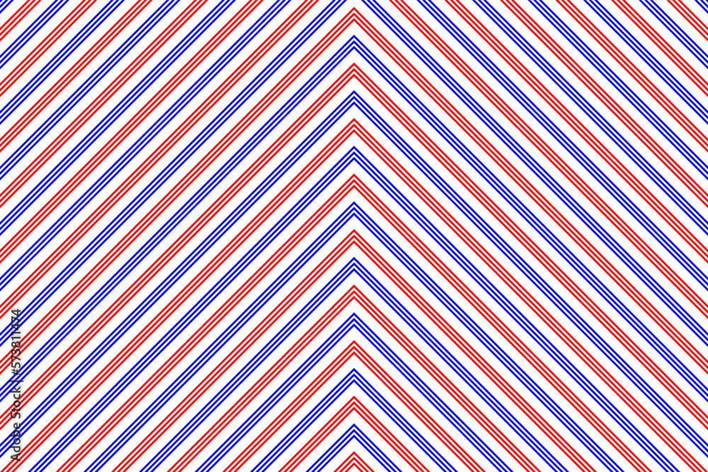 Red and blue chevron arrow lines fabric pattern on white background vector. Right angle stripes background. Wall and floor ceramic tiles pattern. Red and blue chevron arrow lines fabric pattern on white background vector. Right angle stripes background. Wall and floor ceramic tiles pattern.