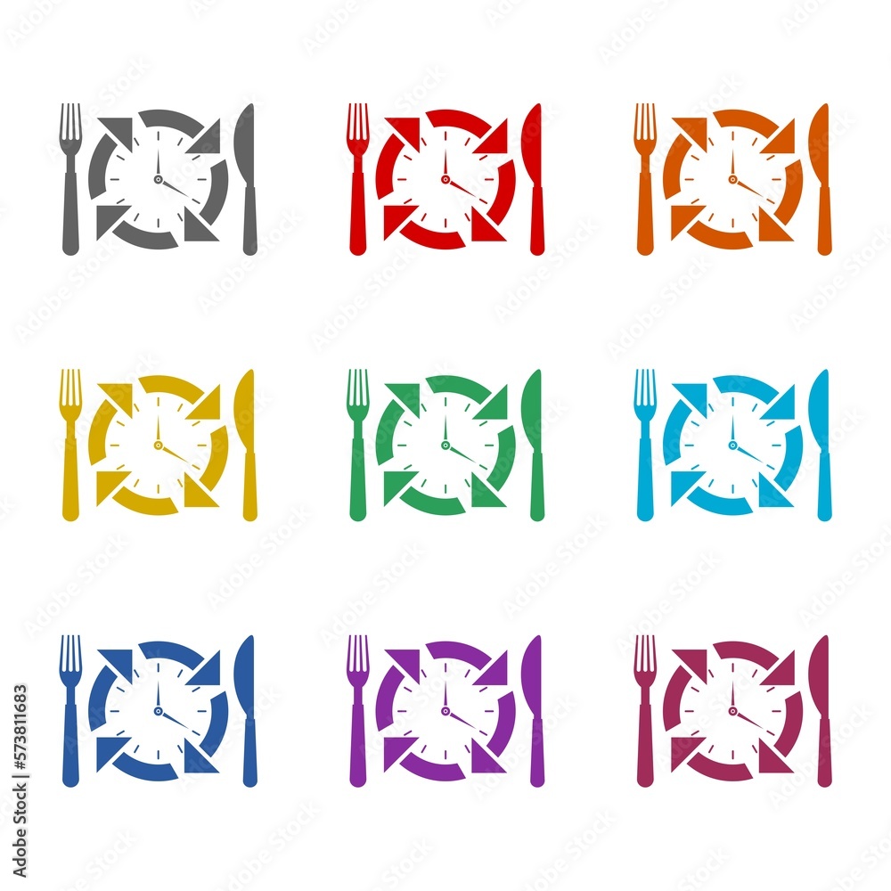 Fototapeta premium Take lunch break icon isolated on white background. Set icons colorful