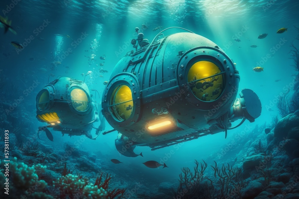 Autonomous underwater vehicles exploring the depths of the ocean